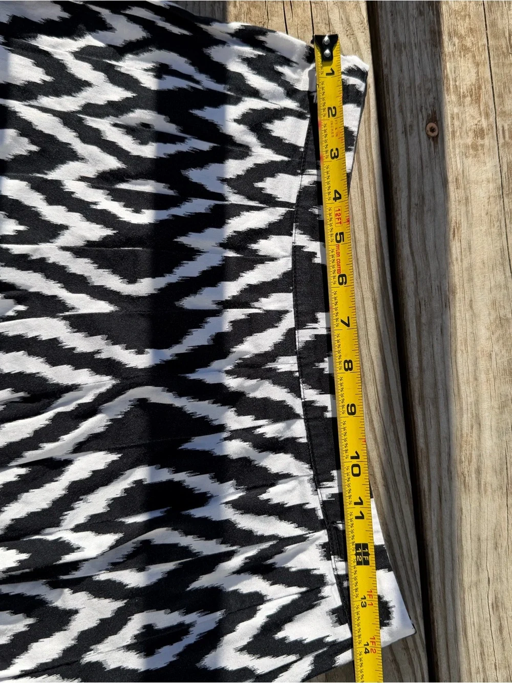 Talbots Black White Ikat‎ Print Pleated A-Line Skirt Size 2